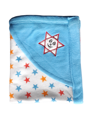 Baby woollen blanket For Infants Star print Blue